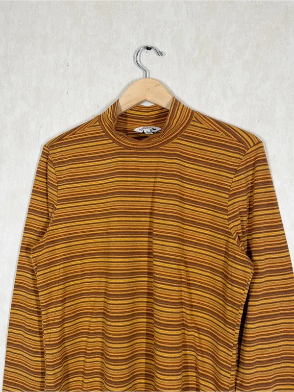 Toad&Co Women’s Piru Mock Neck Longsleeve Shirt Lightweight Multicolor Stripe XL - Image 4