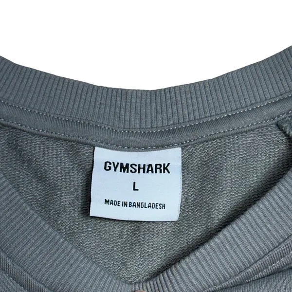 Gymshark Stone Grey Long Sleeve Cropped Sweater Womens L - Image 4