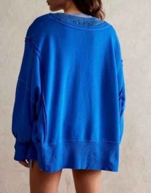 NWOT Free People We The Free Camden Sweatshirt - Lake Victoria - Large - Image 2