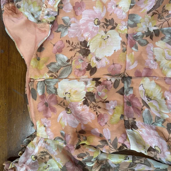 Lush Pink Floral Puff Sleeve Dress Sz XS Soft Cottagecore‎ Romantic - Image 3