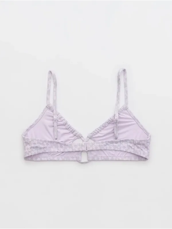 aerie Lavender Floral Lace Bikini Top - Image 3