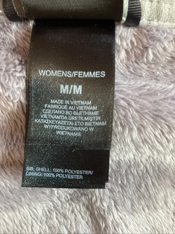 The North Face Women's Gray Plush Full Zip Teddy Fleece Jacket - Image 3