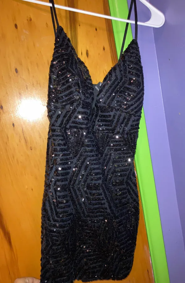Windsor Black Sequin Mini Dress - Image 5