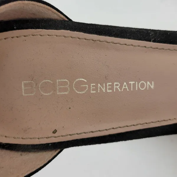 BCBGeneration Addie Women Sandals Size 7.5 Black Ankle Strap Espadrille Platform - Image 8