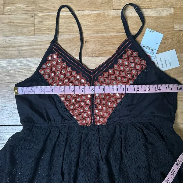 NWT - RAGA - Black Lace Top with rhinestone - Image 7