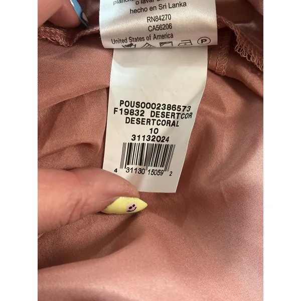 DB Studio Celebrate One Shoulder Maxi Dress Desert‎ Coral Pink F19832 Size 10 - Image 7