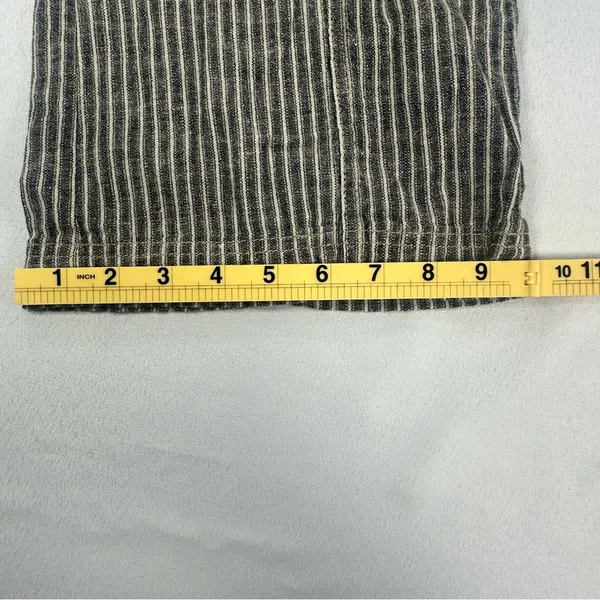 Sundance Linen Blend Pants Womens 2 Beige Black Striped Wide Leg Trousers - Image 11