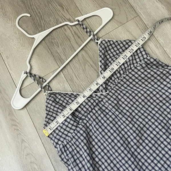 Brandy Melville Tank Top edith cotton plaid crop womens Gray (one size) coquette - Image 3