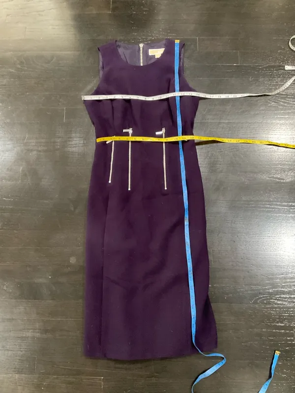 Michael Kors Vertical Zipper Back Sheath‎ Sleeveless Dress - Image 7