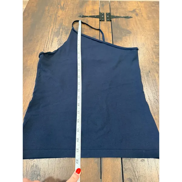 Autumn‎ Cashmere One Shoulder Top Women Small Navy Blue Ribbed Knit Minimalist - Image 5