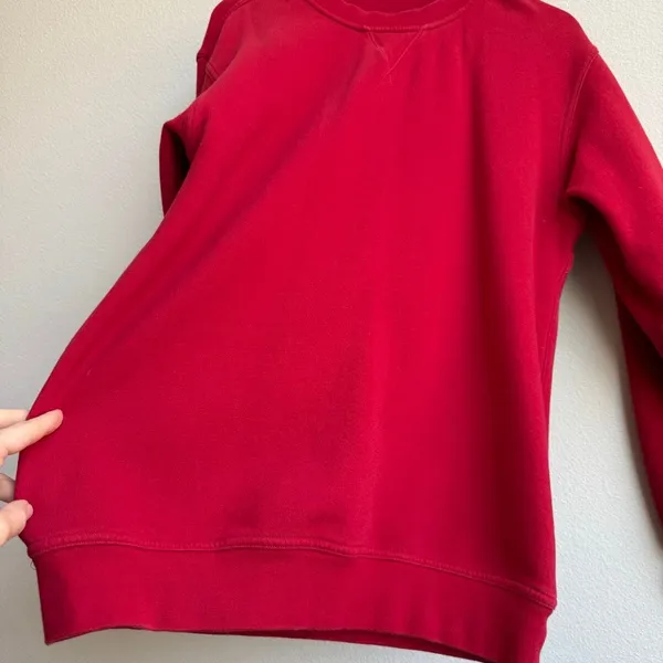 Lululemon All Yours Red Fleece Crewneck Sweatshirt Women’s Size 4 Rip Tag Small - Image 2