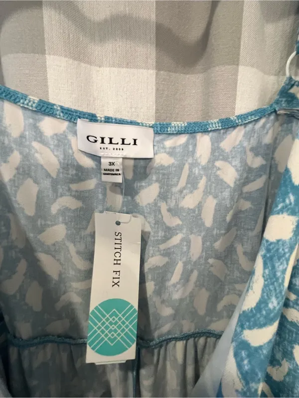 Gilli Blue and White Printed Wrap Maxi Dress - Image 6