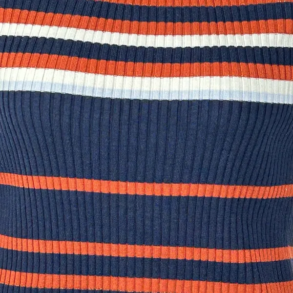Bar III Striped Ribbed Bell Sleeve Sweater Medium Metallic Knit - Image 10