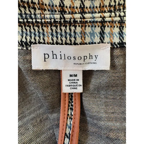 Philosophy Tan Plaid Longline Jacket - Image 8
