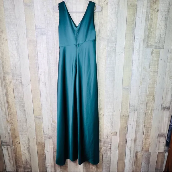 Lauren Ralph Lauren Dress Dark Fern Size 8 Sleeveless V-Neck Full Length Dress - Image 3