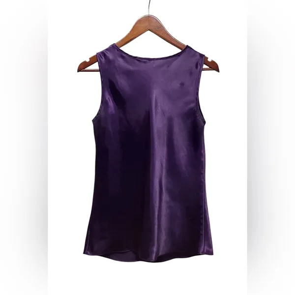 Sami & Jo elegant cowl neck blouse in vibrant deep purple. Size Small - Image 3