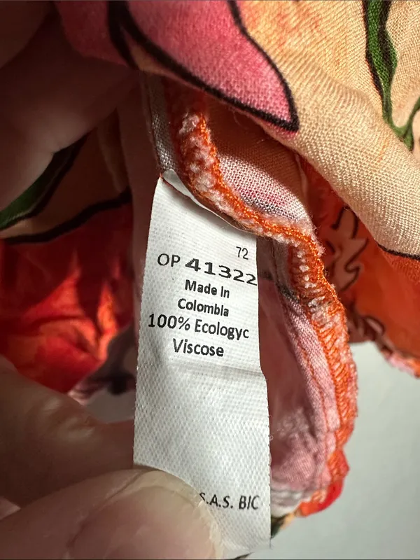 Maaji Orange Floral Top Summer Babydoll Tropical Camisole Ecologyc Medium - Image 6