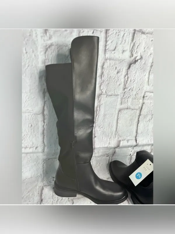 A new day Hope black faux leather Knee-High Women's Boots new size 7.5 - Image 6