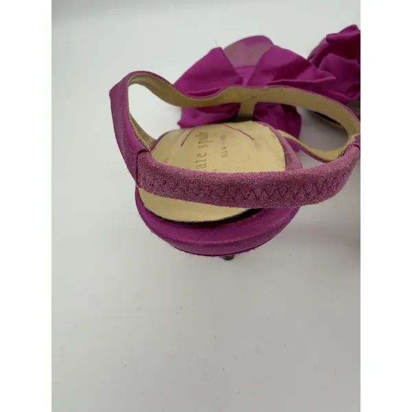 Kate Spade Slingback 4" Heels Size 8 Pink Bows Wedding Preppy Barbie Coquette - Image 8
