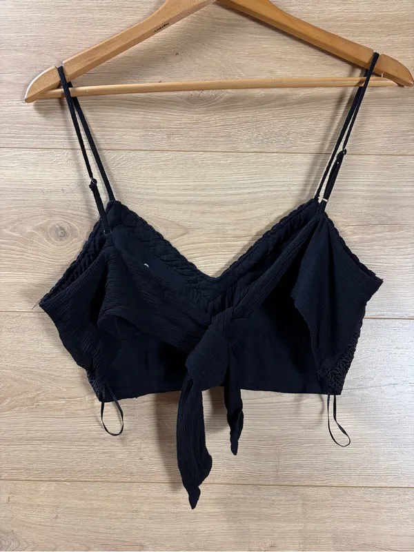 Aeropostale Black Lace Cropped Brami Top -Small - Image 4