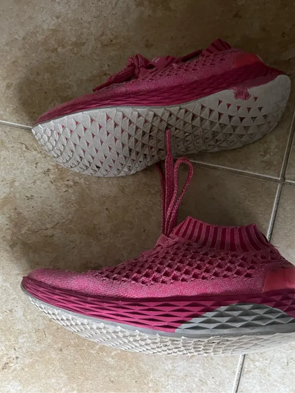NOBULL Pink Knit Lace-Up Women's Sneakers - Image 3