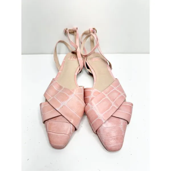 Louise et Cie Flats Womens Size 6 Pink‎ Pointed Toe Leather Ankle Strap Textured - Image 4