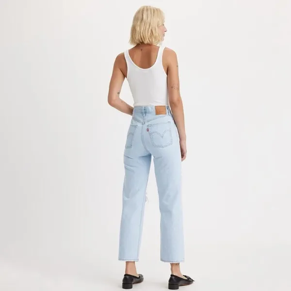 Levi’s Ribcage Straight Ankle Distressed Light Wash Jeans 26 - Image 3