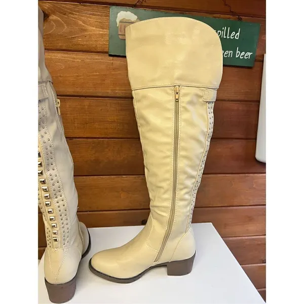 Shoe Dazzle Jelan Calf Boots * Beige * Sz 5.5 NWOT - Image 4