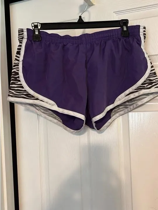 Purple Women's Running Shorts with Zebra Side Trim - Image 2