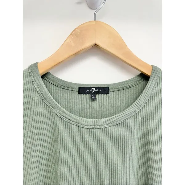 7 For All Mankind‎ Sweater Womens Size Large Green Long Sleeve Ribbed NEW - Image 5
