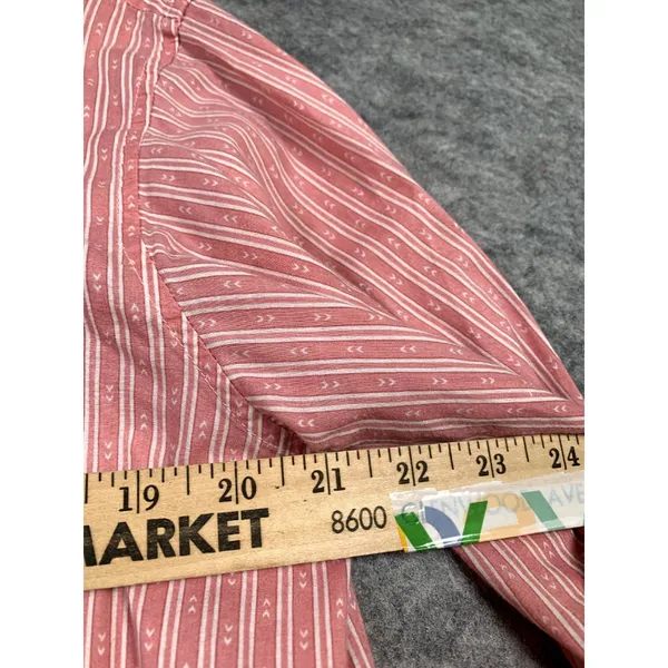 Lauren Ralph Lauren‎ Medium Shirt Button Up Pink Striped Long Sleeve Long Logo - Image 14