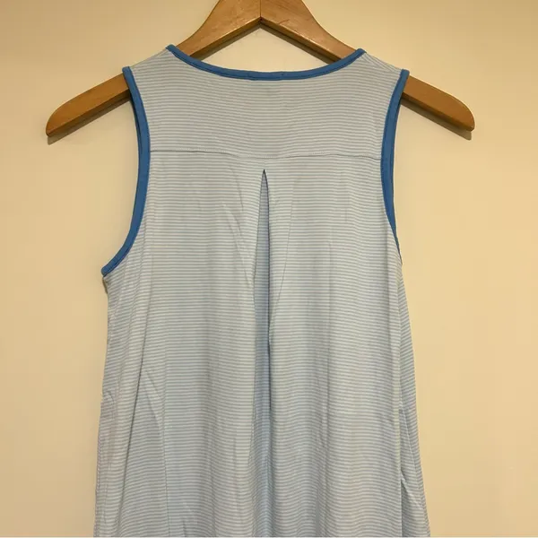 LAKE Pima Cotton Blue Striped Nightgown in White & Blue Size XS - Image 6