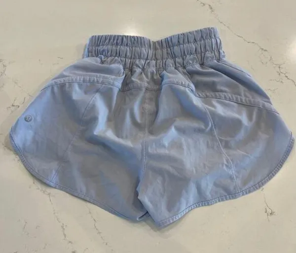 Lululemon Track That High-Rise Lined Short 3" Pastel Blue Size‎ 2 - Image 4