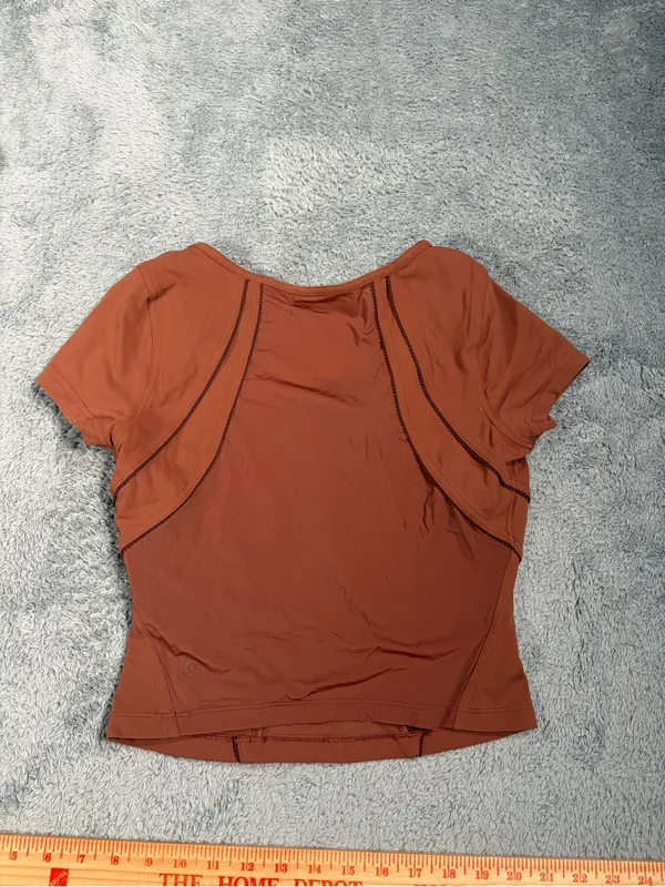 Lululemon square neck mesh yoga t-shirt ancient copper - Image 4