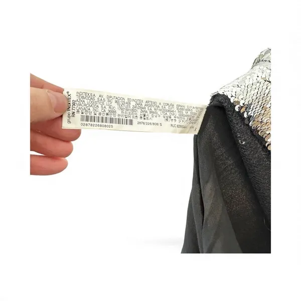 NWT‎ Zara Women's Small Sequin Spaghetti Mini Slip A-line Dress Silver Sparkle - Image 5