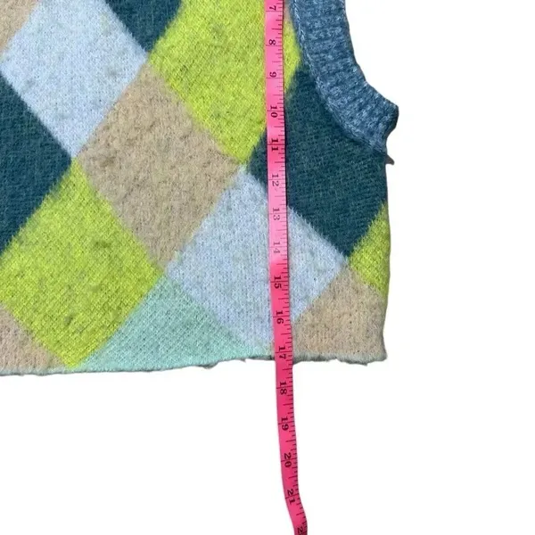 Free People Argyle Quinn Sweater Vest Pullover Menswear Small Multicolor wool - Image 10