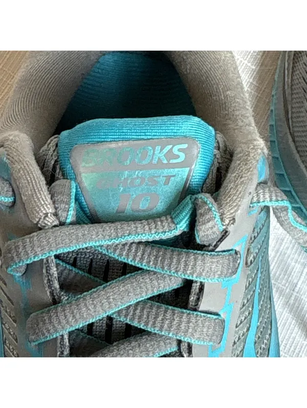 Brooks Ghost 10 Womens Size 7 B Grey Teal Running Shoes Sneakers 1202461B03 - Image 7