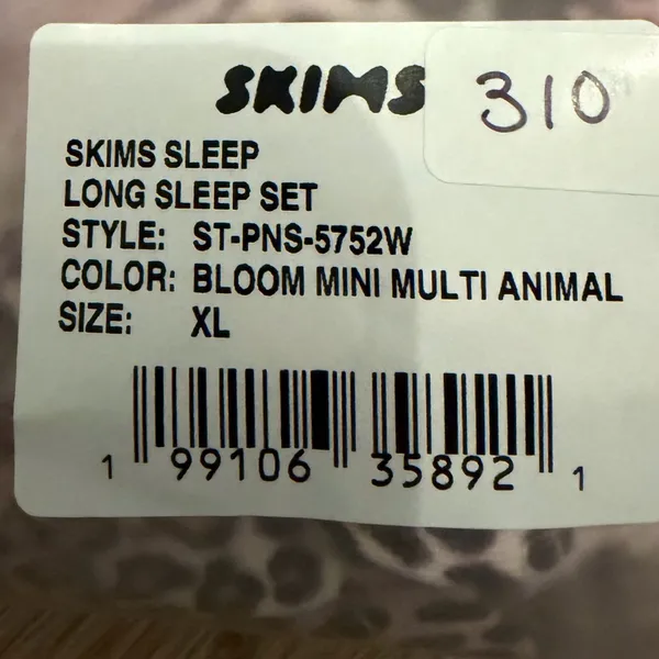 Skims Long Sleep Set Bloom Mini Multi Animal NWT XL - Image 6