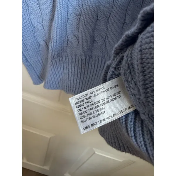 Wild Fable Preppy Blue Sweater Cable Knit Sleeveless Vest Juniors M - Image 3