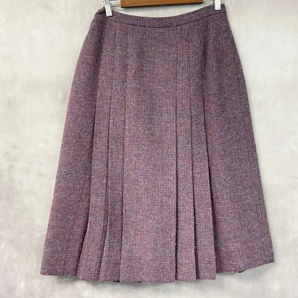 Vintage Womens Pleated Midi Skirt 12 Dark Academia Librarian Preppy Heritage - Image 3