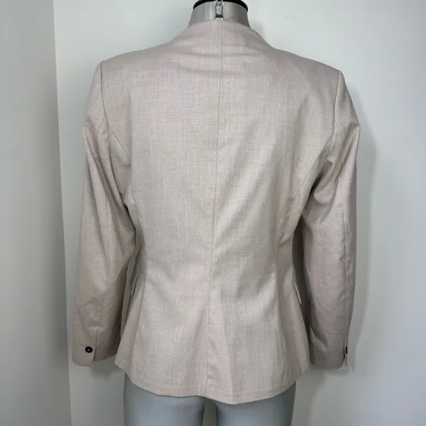 Zara Lapelless Blazer Tan Beige Size 10 (Medium) neutral tones - Image 4