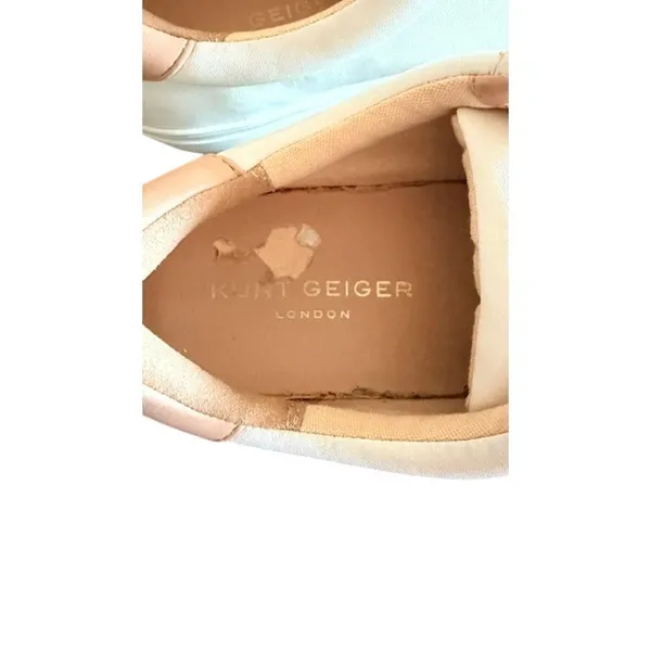 Kurt Geiger London Crystal Embellished Slip-On Sneakers White Blush Pink EU 38.5 - Image 13