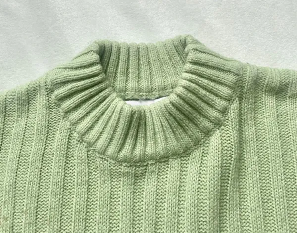 light green ribbed knit mock neck Princess Polly sweater - Image 2