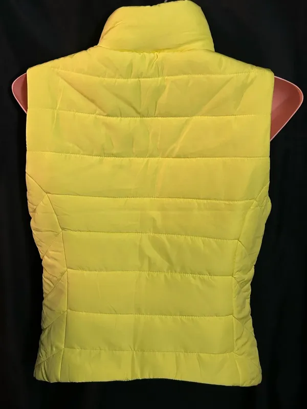 Aeropostale Women’s Lemon Yellow Quilted Puffer Vest XS NWT - Image 2