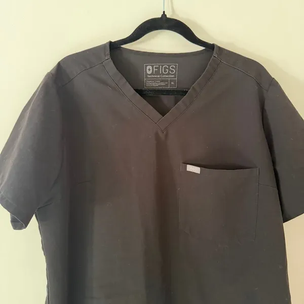 Figs‎ Catarina One-Pocket Scrub Top Black Size XL Scrub Shirt Short Sleeve - Image 6