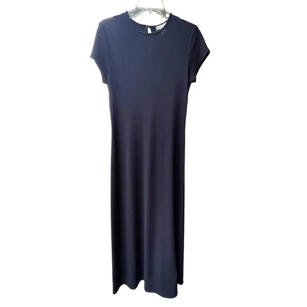 Ann Taylor black Short Sleeve Maxi Dress Keyhole Back Rayon‎ Blend Size 6 - Image 2