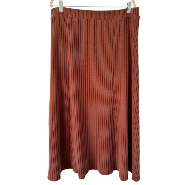 Old Navy Brown Ribbed Knit Pull On Maxi Skirt Women’s Size XL - Image 2