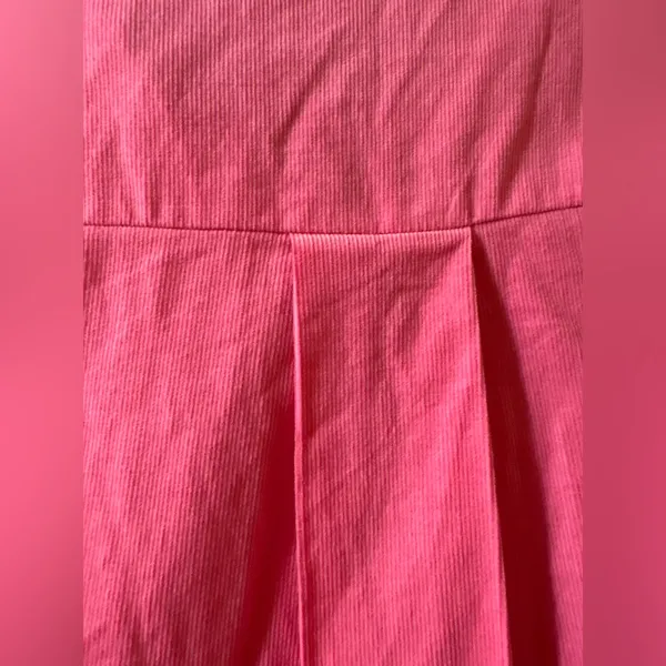 Caryn Lawn Preppy Corduroy Star Elbow Patch Dress in Pink - Image 9