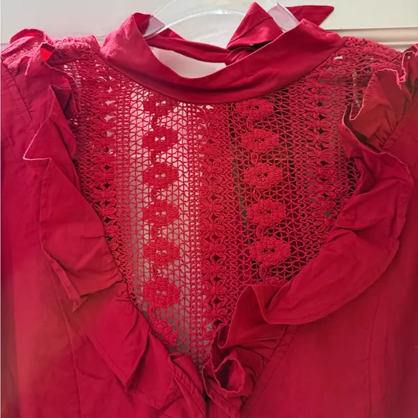 Free People Red Babydoll Dress - Image 3