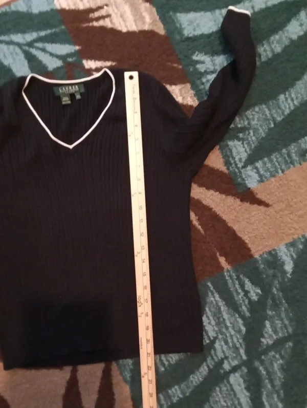 Lauren Ralph Lauren Vintage V Neck Ribbed Knit Preppy Old Money Womens M - Image 10
